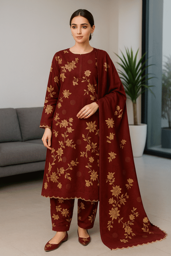 Premium Stuff Lawn Printed Shirt with Bana Dora Trouser Printed with Bana Dora Vail Dupatta