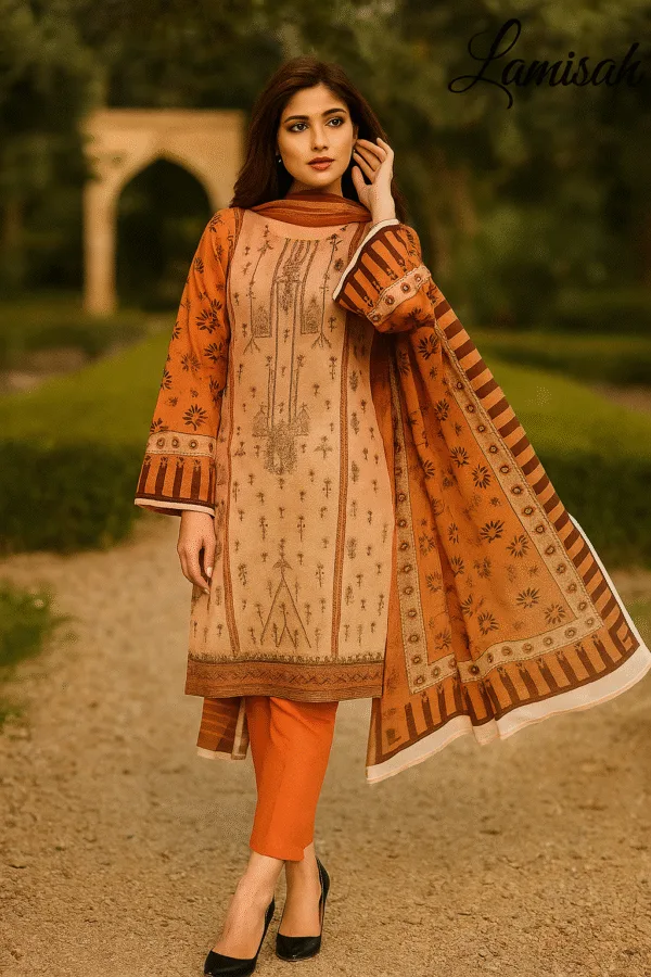 Glamour Embroidered Khaddar 3-Piece Suit