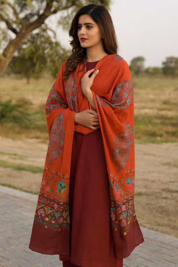 Printed Wool Shawl for Women